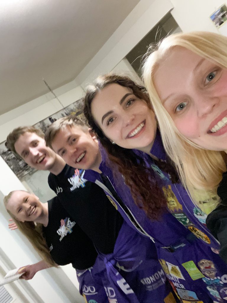 Us during the last song of the sits party.